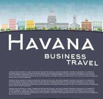 havana skyline met kleur gebouw, blauwe lucht en kopieer ruimte. vector