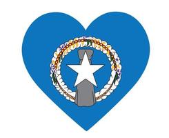 noordelijke mariana eilanden vlag nationale oceanië embleem hart pictogram vector illustratie abstract ontwerp element