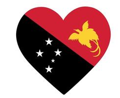 Papoea-Nieuw-Guinea vlag nationaal oceanië embleem hart pictogram vector illustratie abstract ontwerp element