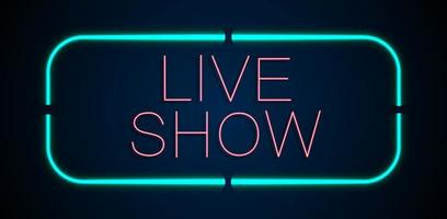 achtergrond van neonreclames live show vector