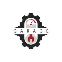 autogarage-logo. met tandwielelement vector