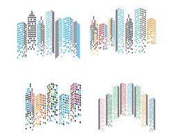 Moderne skyline van de stad. stadssilhouet. vectorillustratie in flat vector