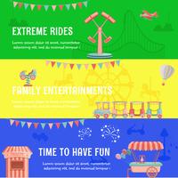 Pretpark kermis horizontale banner vector