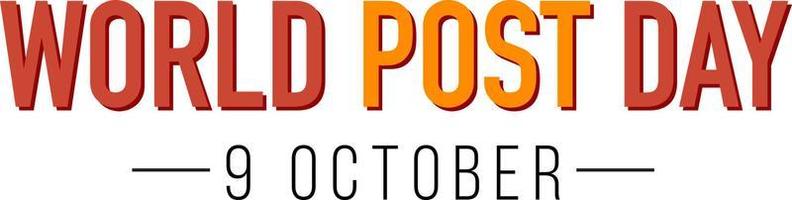 wereldpostdag op 9 oktober banner vector