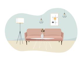 Vector woonkamer illustratie