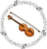 een viool met muzieknoten op witte achtergrond vector