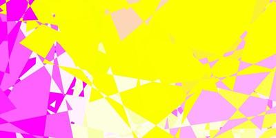 lichtroze, gele vectorlay-out met driehoeksvormen. vector