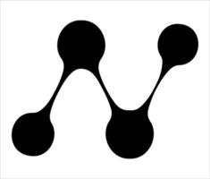 gekoppelde neuronen vector pictogram. letter n-logo geïsoleerd op een witte achtergrond. cirkels met elkaar verbonden door lijnen.