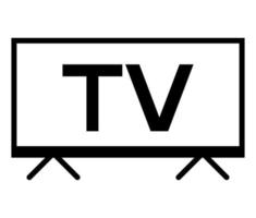 tv-pictogram. zwarte platte televisie pictogram illustratie geïsoleerd op een witte achtergrond. vector