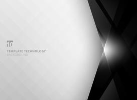 Abstracte technologie geometrische zwarte glanzend en verlichtingsmotie op witte achtergrond. Sjabloon voor brochure, print, advertentie, tijdschrift, poster, website, tijdschrift, folder, jaarverslag. vector