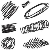 doodle schetsmatige pen en krabbel geïsoleerd op een witte achtergrond .vector illustratie vector