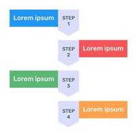 labelsgrafiek in plat pictogram vector