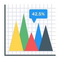 een gelaagd grafiekpictogram in plat ontwerp vector