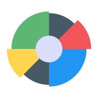 een cirkeldiagram infographic in plat bewerkbaar pictogram vector