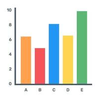 een plat bewerkbaar icoon van pareto analytics vector