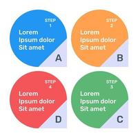 vierkanten infographic sjabloonpictogram in platte premium vector