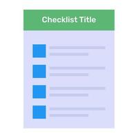 een platte vector van checklistsjabloon, bewerkbaar ontwerp