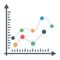 een plat icoon van lijngrafiek vector