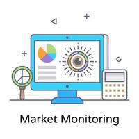 marktmonitoring platte omtrekvector, download in bewerkbare kwaliteit vector