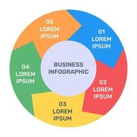 een moderne infographic met meerdere cirkeldiagrammen in een plat pictogram vector