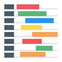 een perfect Gantt-grafiekpictogram in plat ontwerp vector