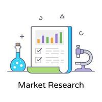 marktonderzoek platte omtrek vector, bewerkbaar ontwerp vector