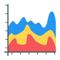 een plat bewerkbaar icoon van pareto analytics vector