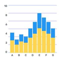 een plat bewerkbaar icoon van pareto analytics vector