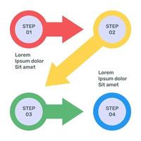 representatie van bedrijfsgegevens door pijlen infographic in plat pictogram vector