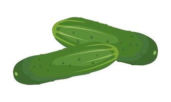 groen komkommer icoon. heerlijke gezonde groente, vers voedsel voor saladebereiding, oogst. platte vectorillustratie vector
