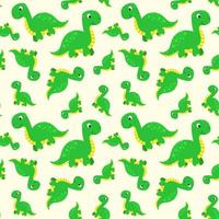 naadloze patroon met grappige cartoon dinosaurussen. schattige print voor kinderkleding, textiel, kinderkamerinrichting. babyachtergrond voor stof, ansichtkaart, inpakpapier, cadeauproducten, behang vector