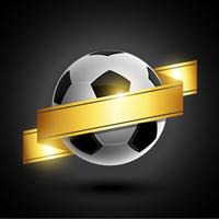 Gouden lint voetbal embleem vector