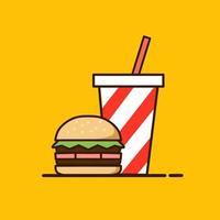 hamburger en frisdrank eenvoudig ontwerp vector