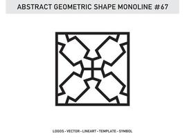 abstracte geometrische monoline lineart lijnvorm gratis vector