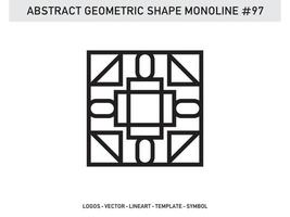 monoline abstract geometrisch lineart lijnvorm gratis vector design