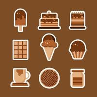 chocolade icoon collectie vector