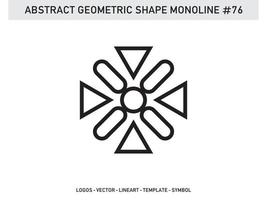 abstracte geometrische monoline lineart lijnvorm gratis vector