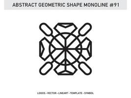 geometrisch lineart lijnvorm monoline abstract vectorontwerp gratis vector