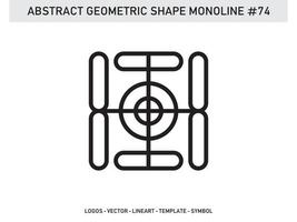 abstracte geometrische monoline lineart lijn vector vorm gratis