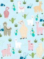 Lama en Cactus Clipart-bundel, geen drama Lama&#39;s grafische set. vector