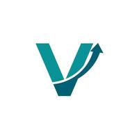 eerste letter v pijl-omhoog logo symbool. goed voor bedrijfs-, reis-, start-, logistieke en grafische logo's vector