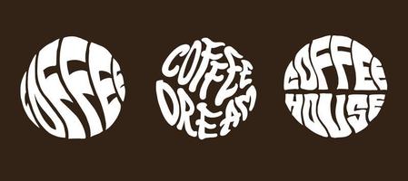 koffie typografie logo vector