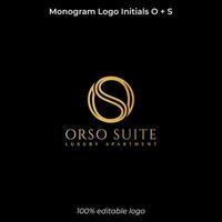 monogram logo initialen o en s vector