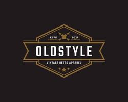 klassiek vintage retro label badge voor kleding kleding oude stijl logo embleem ontwerp sjabloon element vector