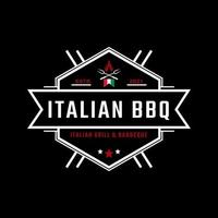 klassiek vintage retro label badge embleem Italiaanse grill barbecue logo ontwerp inspiratie vector