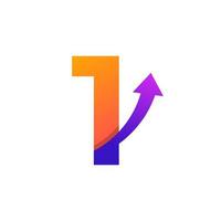 nummer 1 pijl-omhoog logo symbool. goed voor bedrijfs-, reis-, start-, logistieke en grafische logo's vector