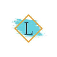 letter l-logo met aquarel penseelstreek. bruikbaar voor bedrijfs-, bruiloft-, make-up- en mode-logo's. vector