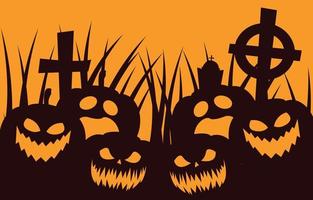 illustratie vectorafbeelding van poster of happy halloween-achtergrond, ontwerp geschikt voor posters, wenskaarten op halloween-dag vector