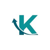eerste letter k pijl-omhoog logo symbool. goed voor bedrijfs-, reis-, start-, logistieke en grafische logo's vector