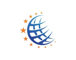 Draad wereld pictogram Logo sjabloon vectorillustratie vector
